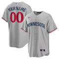 Custom Minnesota Twins Road Jersey - Gray Pinstripe
