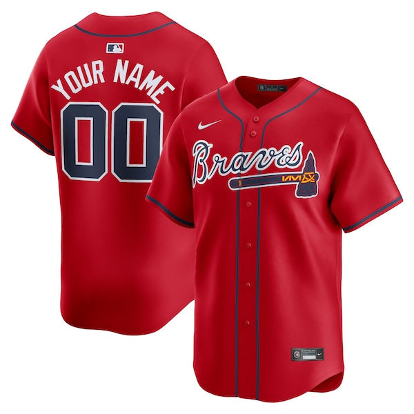Custom Atlanta Braves Alternate Jersey - Red